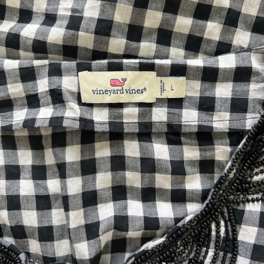 Vineyard Vines Embellished Gingham Cover-Up Style 2C0151 Size L - Picture 11 of 15